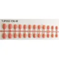 Short square round false nail tips strip unpainted fake nails set for easy DIY nail art styling - 24 Pcs/Set / Carrot Orange