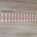 Short square round unpainted fake nail tips strip set, perfect for DIY nail art designs. - 24 Pieces Strip Pack / Default