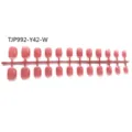 Short square press-on fake nails, pink jelly finish unoiled nail tips variant strip set. - 24 Pieces Strip Pack / Jelly Grapefruit