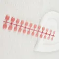 Wholesale short square round fake nail tips set, un-oiled press on nail strips for DIY art. - 24 Pcs/Set / Nude
