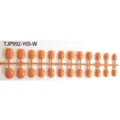 Short square press on fake nails in bright orange color, convenient strip display set. - 24 Pcs/Set / Carrot Orange