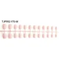 Short square pink press on fake nail tips strip set for easy DIY nail art extension. - 24 Pcs/Set / Pink