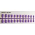 Short square purple press-on fake nail pieces variant set, un-oiled wholesale display. - 24 Pcs/Set / Violet