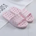Pink hollow bathroom slippers for women, anti-slip home shower sandals with drainage. - 38-39 (Fit 37-38) / Sakura Pink
