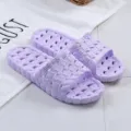 Light purple plastic hollow bathroom slippers, anti-slip home shower sandals for women. - 36-37 (Fit 35-36) / Lilac Purple