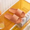 Comfortable thick sole slide slippers for women and men, non-slip indoor outdoor summer shoes. - 36-37 / Orange