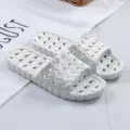 White hollow non-slip bathroom slippers, comfortable plastic indoor shower sandals. - 42-43 (Fit 41-42) / Gray