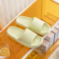 Comfortable light green thick sole slide sandals, cloud pillow slippers for summer home daily wear. - 36-37 / Light Green