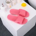 Pink non-slip summer slippers for women and couples, comfortable indoor bathroom and home shoes. - Watermelon red