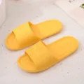 Comfortable yellow non-slip home slippers for couples, soft indoor slide sandals for women. - Yellow