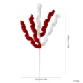 Red and white velvet spiral branch for Christmas tree decoration and festive scene layout. - Red and White Rolls, 5 Heads, 50cm