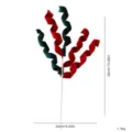 Decorative red and green velvet spiral branch for Christmas tree and holiday arrangements - Red & Green Swirls, 5 Heads, 50cm
