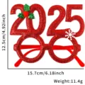 2025 New Year Christmas glitter party glasses festive photo booth props red spectacle frames - Berry Red 2025 Glasses