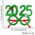 2025 New Year Christmas glitter novelty party glasses festive holiday photo props frame - Berry Green 2025 Glasses