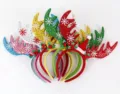 Christmas reindeer antler headband multi-color set holiday party festive hair hoop decoration - TK06 Sequin Big Antler Headband