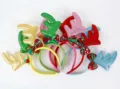 Weihnachts Rentier Haarreif mit glitzernden Geweihen und karierter Schleife für Party. - TK05 Glänzendes Tuch Geweih Schleife Stirnband
