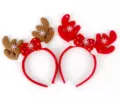 Weihnachten Rentier Geweih Haarreif Set mit süßer Punkt Schleife und Schneeflocke für Party Dekor. - TK07 Flanell Schneeflocke Geweih Schleife Stirnband