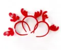 Weihnachten Rentier Geweih Haarreif rot festlich Haarschmuck Party Deko Kopfschmuck - TK04 Rotes Kleines Geweih Stirnband