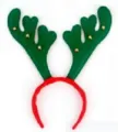 Weihnachten Rentier Geweih Haarreif Party Haarschmuck rot grün festliches Kostüm Geschenk - TK13 Grünes Langes Geweih Stirnband