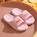 Cute pink summer home slippers with non-slip soft sole and adorable bear design for daily use. - 36-37 / Pink
