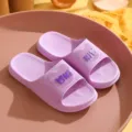 Purple cute bear house slippers for women and men, soft non-slip bathroom indoor slide shoes. - 36-37 / Purple