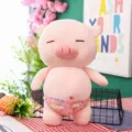 Simpatico peluche maialino rosa con mutandine divertenti bambola animale farcito cuscino regalo. - Rosa / 25cm