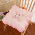 Cuscino sedia peluche fiore rosa con ricamo coniglietto carino per ufficio arredamento - Coniglietto rosa