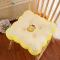 Grazioso cuscino seduta in peluche a fiore con ricamo giraffa carina per sedia ufficio casa. - Cervo Giallo