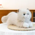Cute simulation ragdoll cat plush toy fluffy stuffed animal doll prone pillow for girls gift - 50cm / Beige