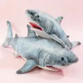 Simulation shark plush toy pillow soft stuffed animal doll for kids home decor gift - 50cm (0.11kg)