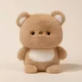 Close-up detail of cute brown fluffy plush toy, soft texture, perfect for desk decor companion. - Teddy Bear