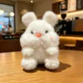 Weisser flauschiger Plueschhase Spielzeuganhaenger niedliche Cartoon Puppe Schluesselanhaenger - Weißer Hase / 10cm Größe
