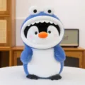 Cute shark penguin plush toy soft stuffed animal doll birthday gift for girls kids room decor - 30cm / Blue