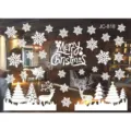 Christmas window stickers white snowflake reindeer wall decals holiday home glass decor - White 818