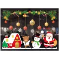 Festive Christmas window stickers with Santa, snowman, and snowflakes for holiday decorations. - Colorful A36