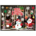 Christmas window stickers decals cute Santa snowman snowflakes holiday decor glass display - Colorful A37
