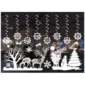 Christmas window sticker white snowflake wall decal holiday home glass decor product - White A38