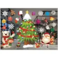 Christmas window stickers cute Santa polar bear tree decals holiday home decor - Colorful A50