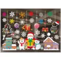 Christmas window stickers, colorful Santa Claus snowflake wall decals, holiday showcase decoration. - Colorful A52