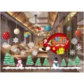 Christmas window stickers, colorful snowflakes and Santa Claus wall decals for holiday decor. - Colorful A55
