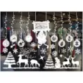 Christmas window stickers white snowflake wall decals holiday decoration displays - White A56