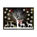 Christmas window sticker white snowflake tree deer wall decal holiday home decor - White A15