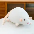 Cute white plush rat toy stuffed animal soft mouse doll for hugging and sleeping comfortable. - 35cm / White
