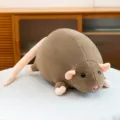 Cute fancy rat plush toy soft stuffed animal pillow adorable mouse doll for kids and gifts - 35cm / Brown