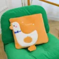 Niedliches Cartoon Ente Kissen Decke 2in1 klappbar weich Pluesch Buero Schlaf Kissen Auto. - Ente / Gelb