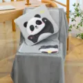 Cartoon Faltbare Klimaanlage Decke Multifunktional Auto Kissen Schlaf Kissen 2in1 - Panda / Grau