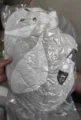 Grey and white plush toy cute animal stuffed doll fluffy pillow soft birthday gift for kids - Individually Compressed