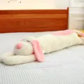 Long dog plush pillow cute stuffed animal sleeping bolster soft toy for bed decoration 1pc - 70 cm / Rice Pink