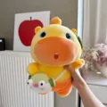 Süßes Cartoon Kapibara Plüschtier mit Orangenmütze und Tasche, weiches Stofftier Geschenk. - Umhängetaschen-Stil / 48cm