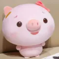 Cute pink pig plush toy standing doll soft stuffed animal gift for girls birthday toys. - Laughing Style / 20cm